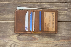 Copper Rough & Tough Leather Square Window Bifold Wallet