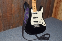 Flame Cutout Leather Guitar Strap